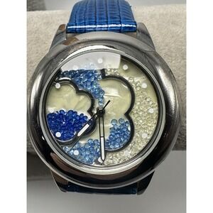 Accutime K1484 New Battery Ladies Watch 43MM 7.75"‎ Floating Crystals S27
